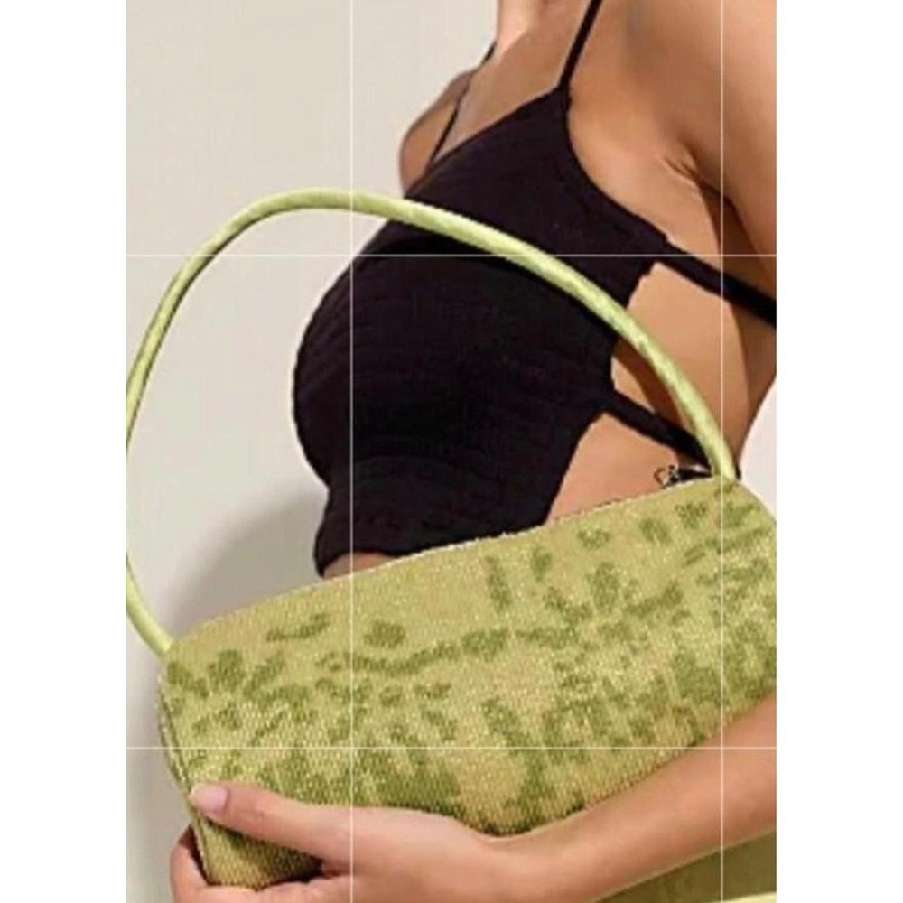 Bailey Beaded Barrel Bag Free People eye catching lime-green beaded NWT boho